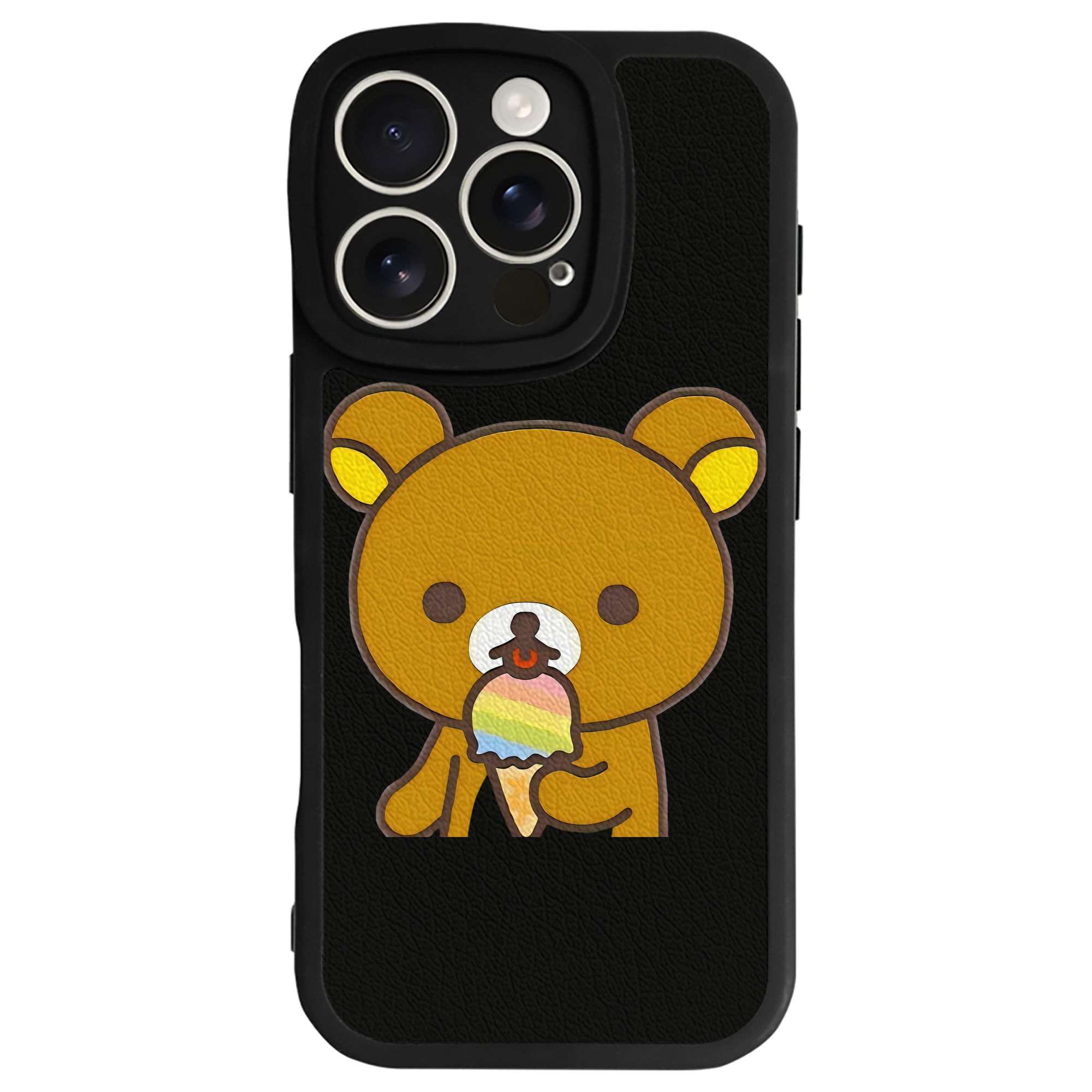 （画像用） リラックマ リラックマ キイロイトリ Rilakkuma Korilakkuma Kiiroitori 【iPhone 16シリーズ対応】シリコンスマホケース（レザー調） 材質：シリコン